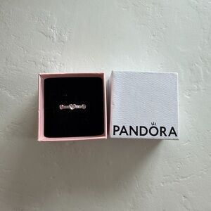 Pandora Silver Heart Band Ring